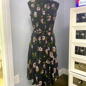 Button-down fit-and-flare midi dress.